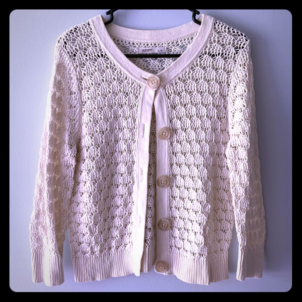 Old Navy Chunky/Loose Knit Half Sleeve Sweater